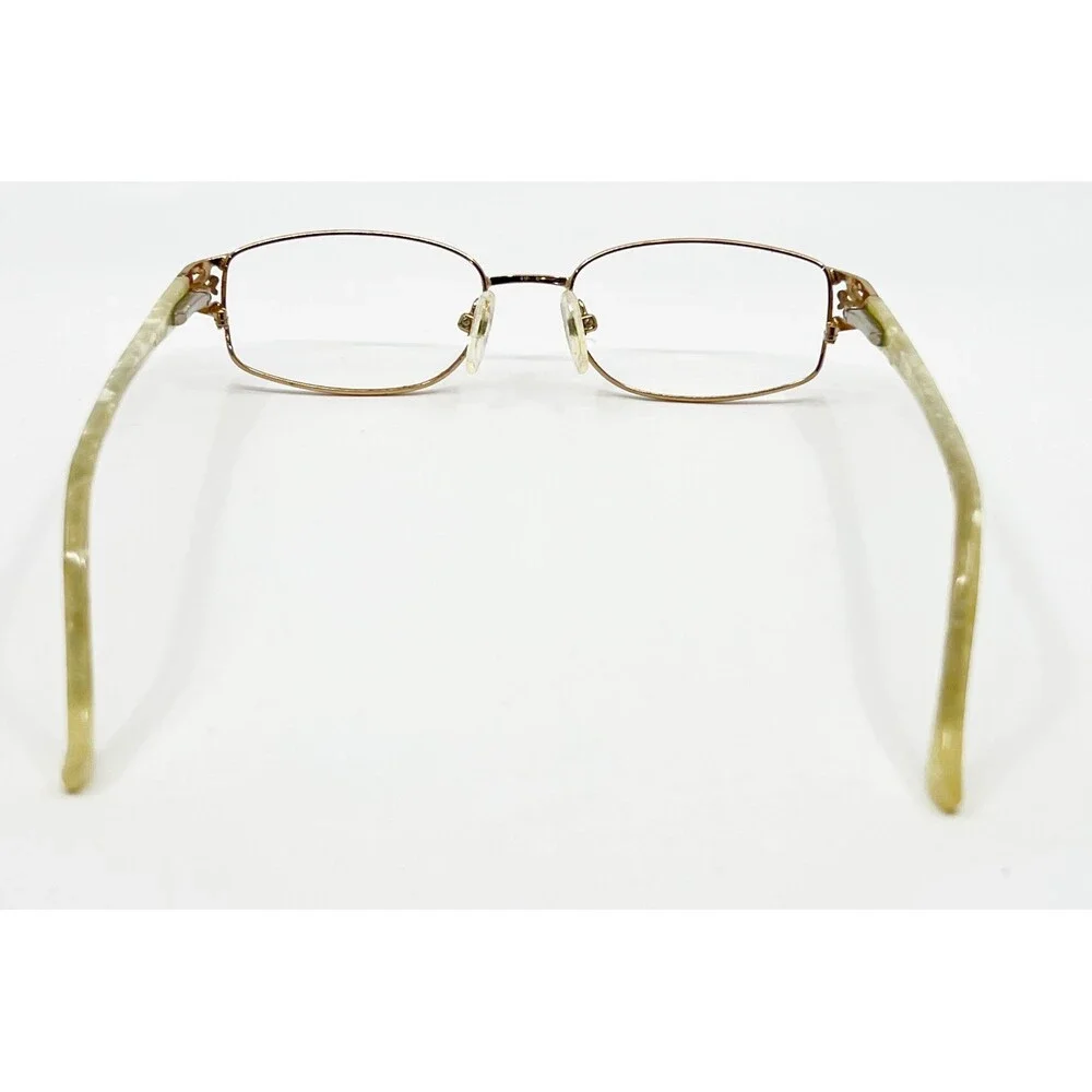 Unbranded Eyeglasses Women Gold Metal Oval Filigree Temple Frames 44597 Small